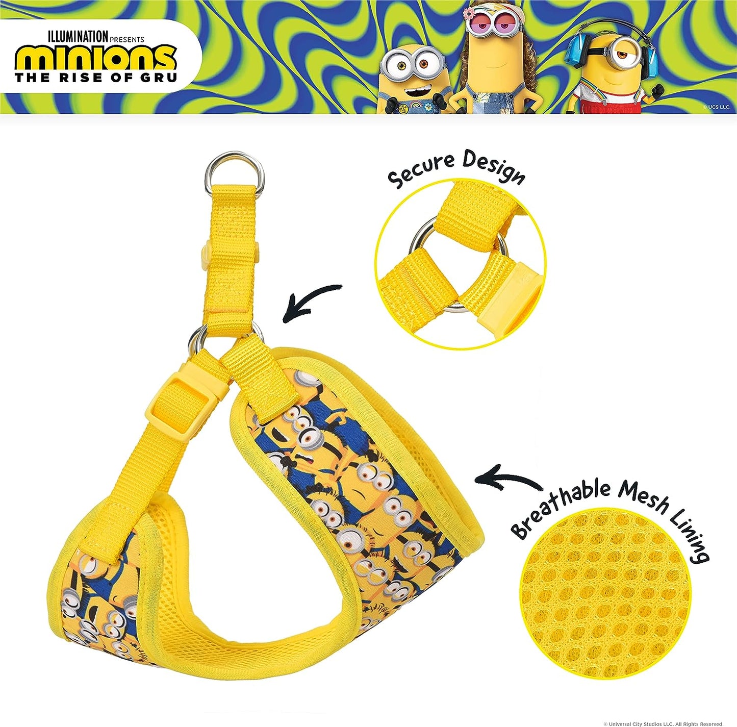 the Rise of Gru Dog Harness, Yellow Dog Harness - More than a Minion No Pull Dog Harness - Puppy Harness,  Dog Harness,  Harness, Despicable Me Dog Harness, Dog Gru Harness