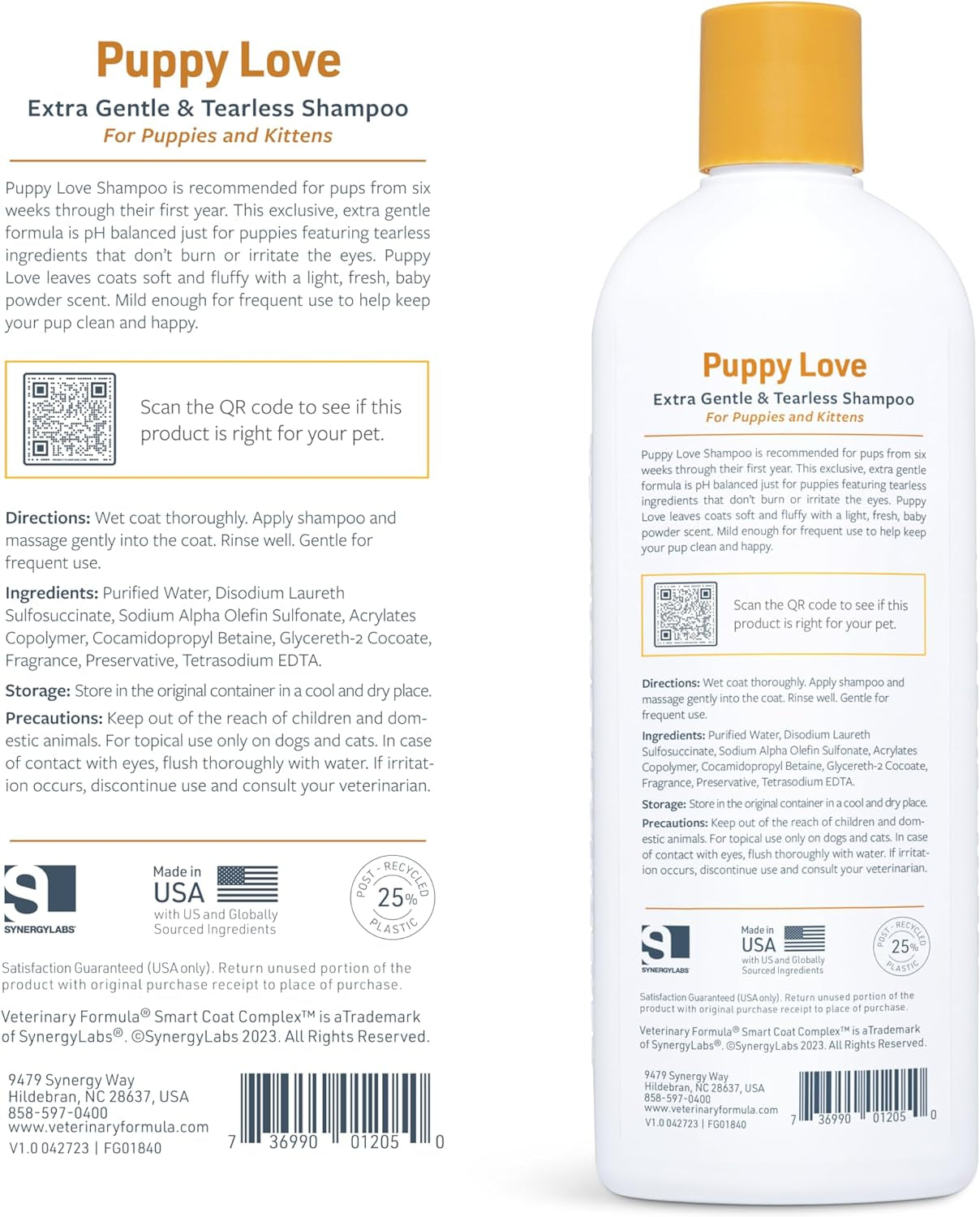 Solutions Puppy Love Extra Gentle Tearless Shampoo,17 Oz – Safe for Puppies over 6 Weeks –Puppy Shampoo with Fresh Scent,Long-Lasting Clean – Cleanses without Drying Delicate Skin