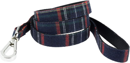 Scottish Tartan Bowtie Dog Collar & Leash Set with Detachable Bow Tie for Girl or Boy Dogs Comfortable Plaid Pattern, Fully Adjustable, Great Pet Gift