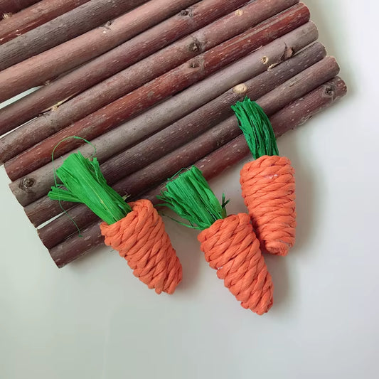 Fashion 3Pcs/Set Carrot Shaped Rabbit Hamster Chew Bite Toys Hamster Guinea Rabbit Rat Toys Guinea Pig Tooth Cleaning Toys