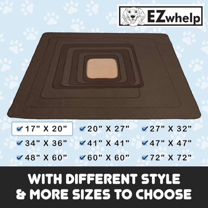 Pee Pads for Dogs - Dog & Puppy Training Pads - Rounded Corners - Washable, Reusable - Laminated, Waterproof, Sanitary Potty Protector Dog Mat - Pet Essentials