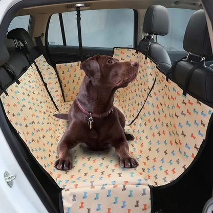 Waterproof Pet Dog Car Seat Cover Protector Printed Pet Dog Scratchproof Car Back Seat Cover Protector Pad with Printing