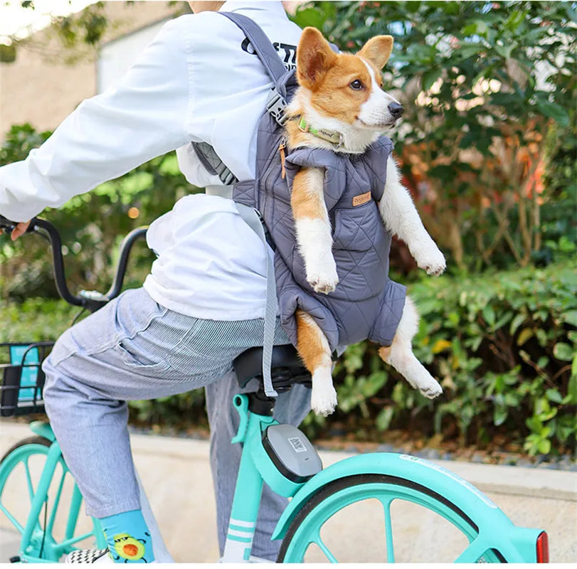 Winter Pet Dog Backpack Thicken Warm Cat Backpack Hands Free Portable Travel Dog Carrier for Small Dogs Windproof Safety Pet Bag