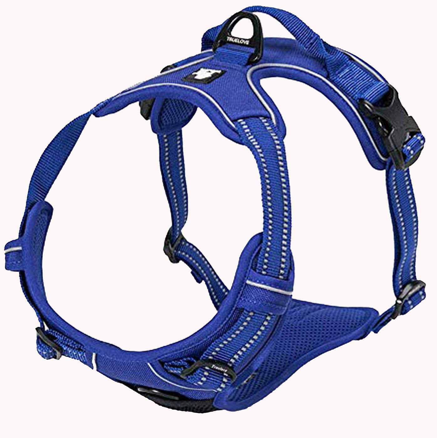 Adjustable No-Pull Dog Harness Reflective Pup Vest Harnesses Comfortable Control Brilliant Colors Truelove Tlh5651(Royal Blue,L)