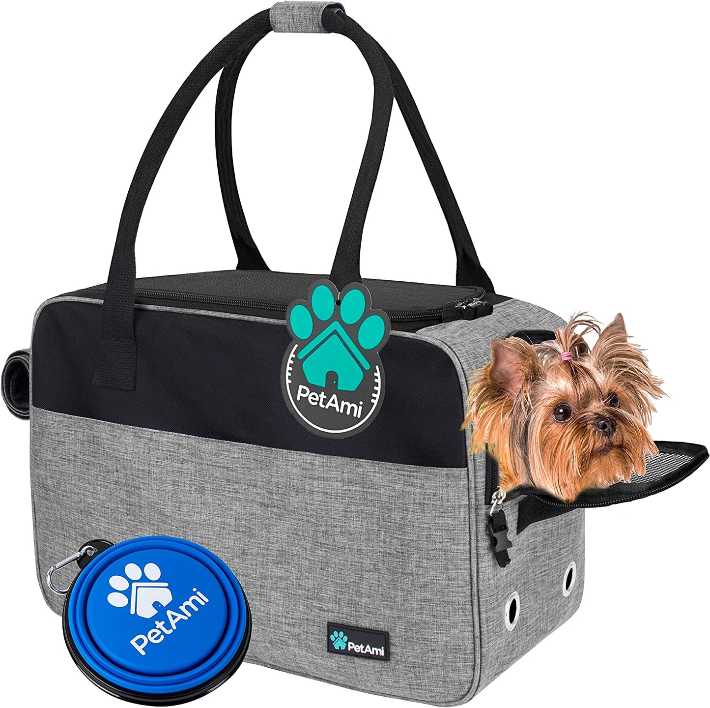 Airline Approved Dog Purse Carrier | Soft-Sided Pet Carrier for Small Dog, Cat, Puppy, Kitten | Portable Stylish Pet Travel Handbag | Ventilated Breathable Mesh, Sherpa Bed