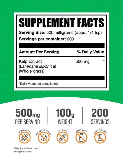 .Com Kelp Extract (Seaweed) Powder - Sea Kelp Supplements - Sea Moss Powder - Seaweed Extract - Algae for Skin - Seaweed Powder - Kelp for Dogs (100 Grams - 3.5 Oz)