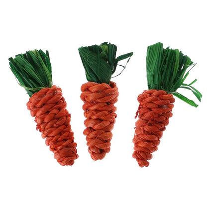 Fashion 3Pcs/Set Carrot Shaped Rabbit Hamster Chew Bite Toys Hamster Guinea Rabbit Rat Toys Guinea Pig Tooth Cleaning Toys